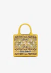 Dolce & Gabbana Mini Dg Majolica Embroidered Tote Bag In Yellow