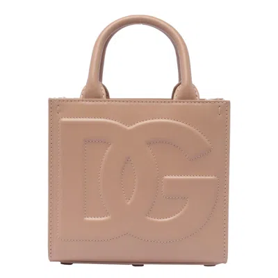 Dolce & Gabbana Dg Daily Mini Leather Shopper Tote In Pink