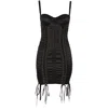 Dolce & Gabbana Laced Bustier-bodice Satin Mini Dress In Black