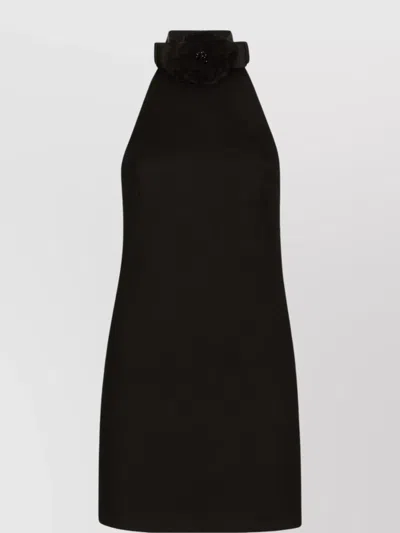 Dolce & Gabbana Short Dress With Neckline On Back In Black