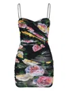 Dolce & Gabbana Floral Printed Spaghetti Strap Mini Dress In Multi