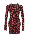 Dolce & Gabbana Mini Dress Stretch Fabric Print Cheese  In Brown