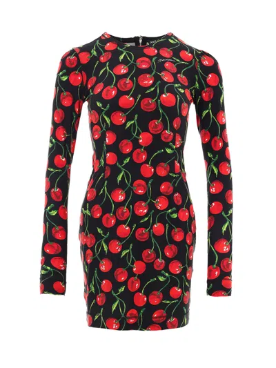 Dolce & Gabbana Mini Dress Stretch Fabric Print Cheese  In Brown