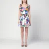 Dolce & Gabbana Floral-print Cotton-blend Poplin Mini Dress In Multicolor