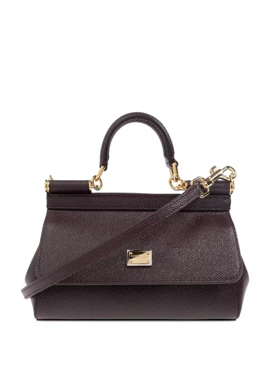 Dolce & Gabbana Mini Front-flap Calfskin Crossbody Bag With Hidden Double Magnet Closure In Rosso
