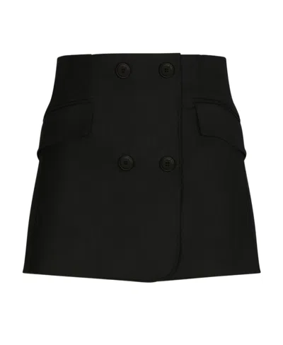 Dolce & Gabbana Double-breasted Mini Skirt In Black