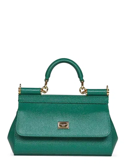 Dolce & Gabbana Mini Handbag With Double Magnet Closure In Green