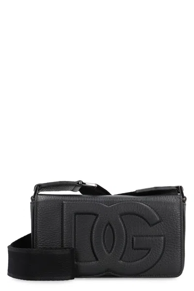 Dolce & Gabbana Mini Leather Crossbody Bag With Shoulder Strap. In Metallico