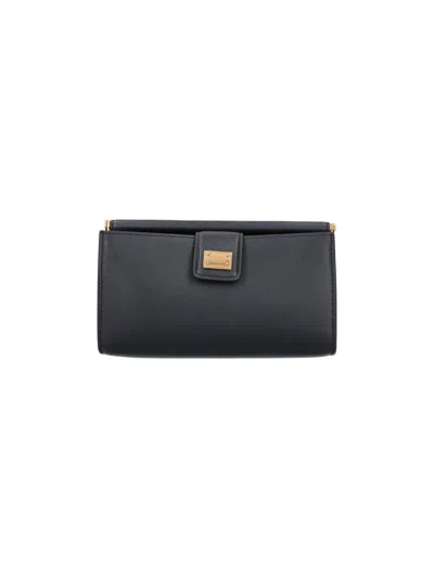 Dolce & Gabbana Mini Leather Shoulder Bag In Black