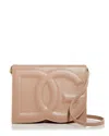 Dolce & Gabbana Women Dg Logo Leather Crossbody Bag In Pink