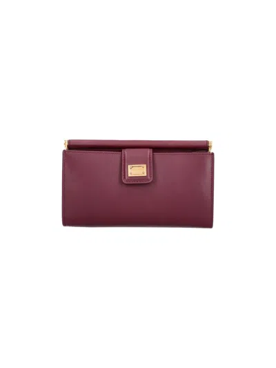 Dolce & Gabbana Mini Leather Shoulder Bag In Red