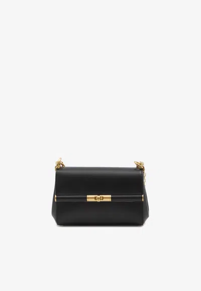 Dolce & Gabbana Mini Marlene City Shoulder Bag In Grained Leather In Black