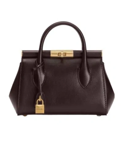 Dolce & Gabbana Mini Marlene Day Padlock Top-handle Tote Bag In Burgundy
