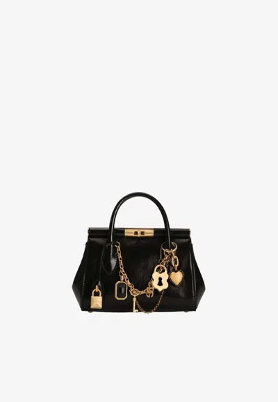 Dolce & Gabbana Mini Marlene Everyday Bag With Charms In Black