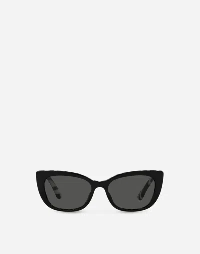 Dolce & Gabbana Mini Me Sunglasses In Black With Zebra Print