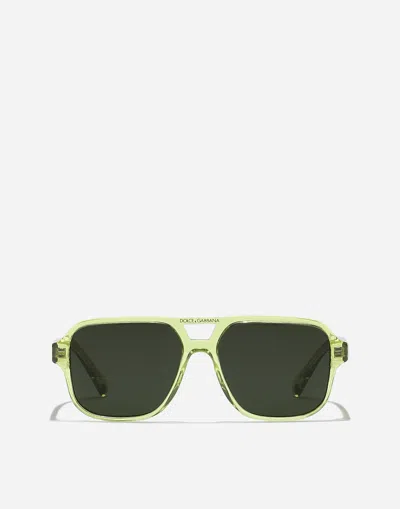 Dolce & Gabbana Mini Me Sunglasses In Transparent Lime