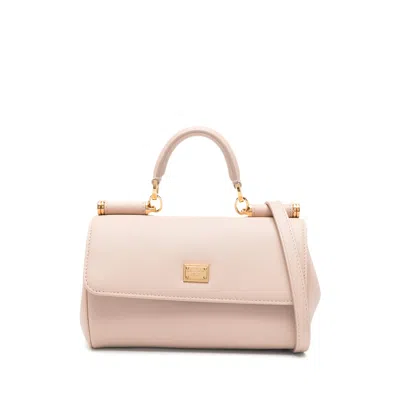 Dolce & Gabbana Mini My Sicily Flap Leather Shoulder Bag In Neutral