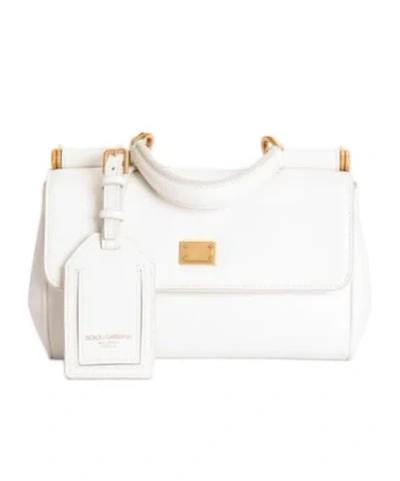 Dolce & Gabbana Mini My Sicily Handbag In Calfskin In White