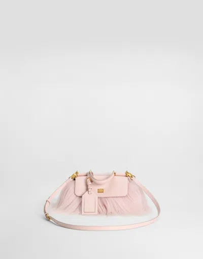 Dolce & Gabbana Mini My Sicily Handbag In Long-hair Goat Fur And Plongé Calfskin In Multi