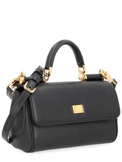 Dolce & Gabbana Mini My Sicily Handbag In Plongé Calfskin In Purple