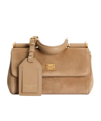 Dolce & Gabbana Mini My Sicily Handbag In Split Leather In Multicolor