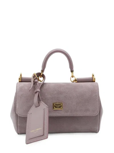 Dolce & Gabbana Mini My Sicily Handbag In Split Leather In Red