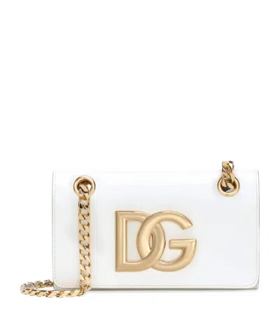 Dolce & Gabbana Mini Patent 3.5 Cross-body Bag In White