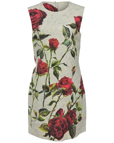 Pre-owned Dolce & Gabbana Mini Rose Print Shift Dress (authentic Pre-loved)