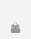Dolce & Gabbana Mini Satin Sicily Bag With Fusible Rhinestones In Silver