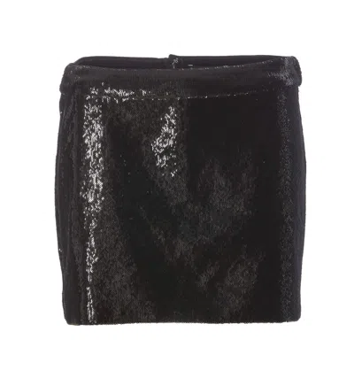 Dolce & Gabbana Mini Sequins Skirt In Black