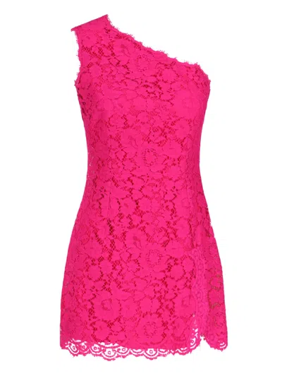 Dolce & Gabbana Mini Dress With Cordonet Lace Slit In Pink