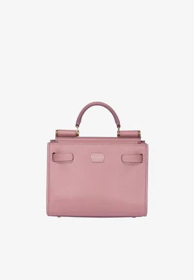 Dolce & Gabbana Mini Sicily 62 Top Handle Bag In Calf Leather In Pink