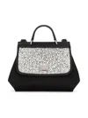 Dolce & Gabbana Mini Sicily Crystal-embellished Bag In Black