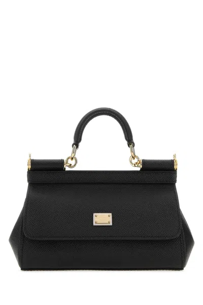 Dolce & Gabbana Mini Sicily Handbag In Black