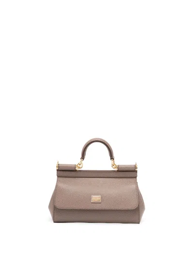 Dolce & Gabbana Mini `sicily` Handbag In Brown