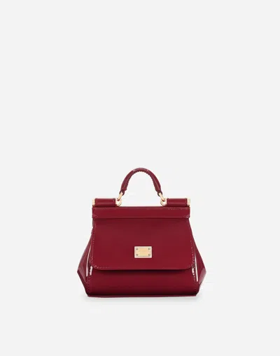 Dolce & Gabbana Mini Sicily Handbag In Burgundy