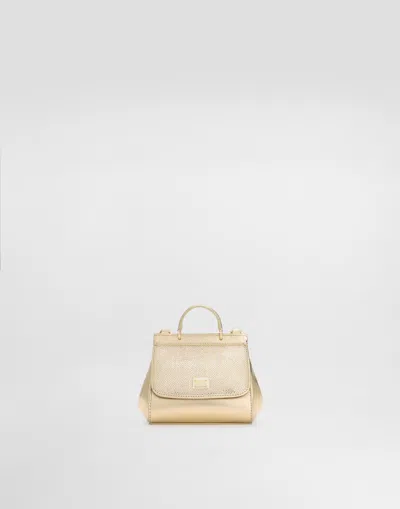 Dolce & Gabbana Mini Sicily Handbag In Gold