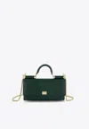 Dolce & Gabbana Mini Sicily Iguana-print Leather Top Handle Bag In Green
