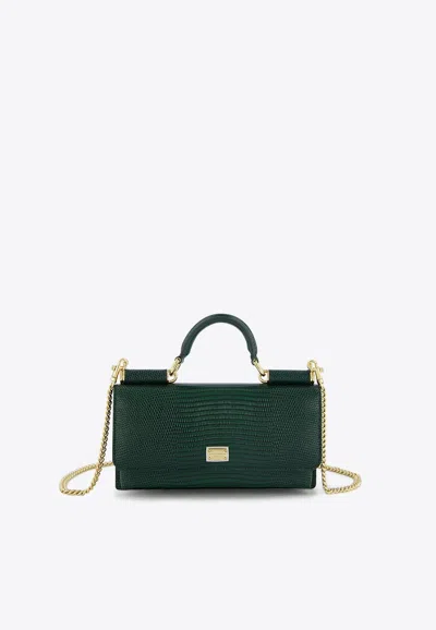 Dolce & Gabbana Mini Sicily Iguana-print Leather Top Handle Bag In Animal Print