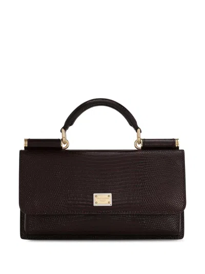 Dolce & Gabbana Mini Sicily Leather Bag In Black