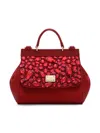 Dolce & Gabbana Mini Sicily Leather Handbag In Red