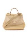 Dolce & Gabbana Mini Sicily Metallic-effect Bag In Gold