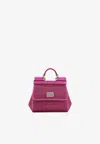 Dolce & Gabbana Mini Sicily Rhinestone Embellished Top Handle Bag In Fuchsia