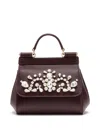 Dolce & Gabbana Mini Sicily Rhinestone-embellished Bag In Purple