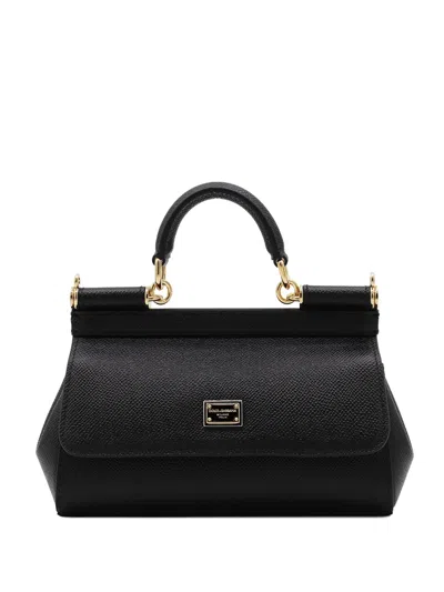 Dolce & Gabbana Mini Sicily Tote Bag In Black