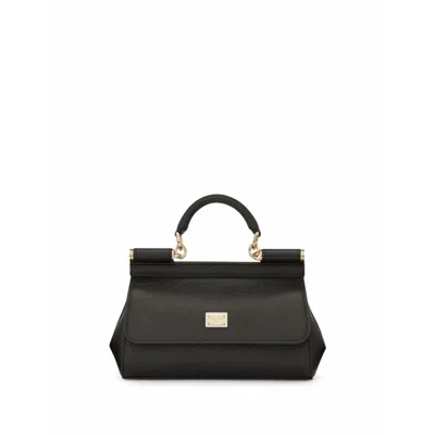Dolce & Gabbana Small Sicily Tote Bag In Black