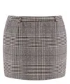 Dolce & Gabbana Prince Of Wales Check Wool And Cashmere Miniskirt In Black