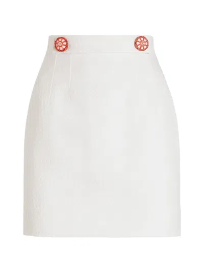 Dolce & Gabbana Mini Skirt In Fabric In White