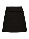 Dolce & Gabbana Rush-stitch Skirt With Side Slit In Negro