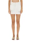 Dolce & Gabbana Short Skirt With Pockets And Distressed Finish In White
